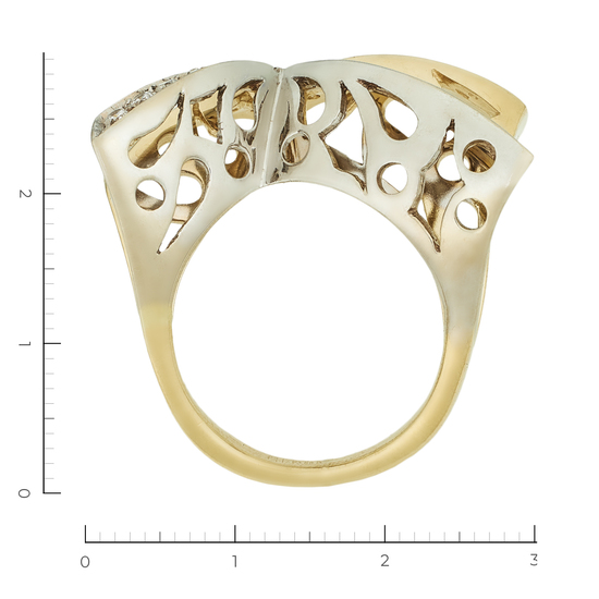 Кольцо из комбинированного золота 585 пробы c фианитами, Л30133761 за 49140