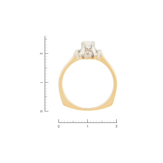 Кольцо из комбинированного золота 585 пробы c 5 бриллиантами, Л 6102 0216 за 78400