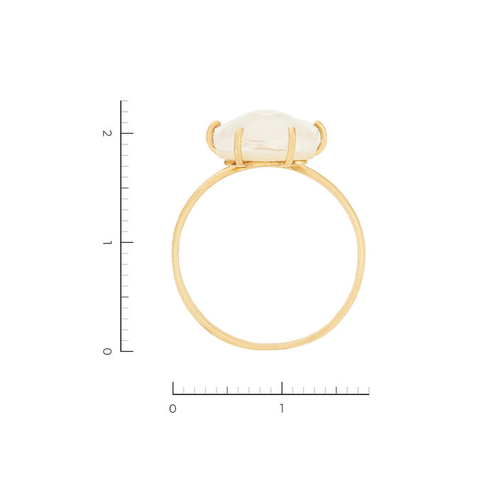 Кольцо из желтого золота 750 пробы c 1 кварцем и 1 перламутром и 1 дуплетом