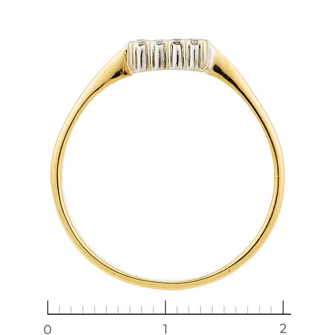 Кольцо из комбинированного золота 750 пробы c 16 бриллиантами