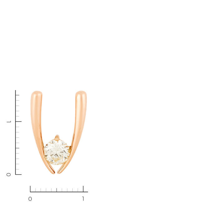 Подвеска из красного золота 585 пробы c 1 бриллиантом, Л 4806 6454 за 49500