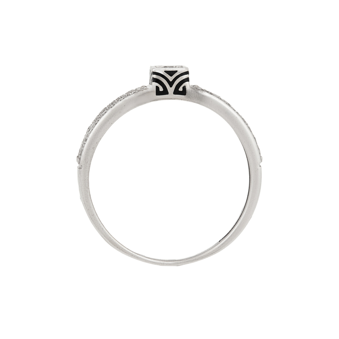 Кольцо из золота 585 пробы c бриллиантами и эмалью