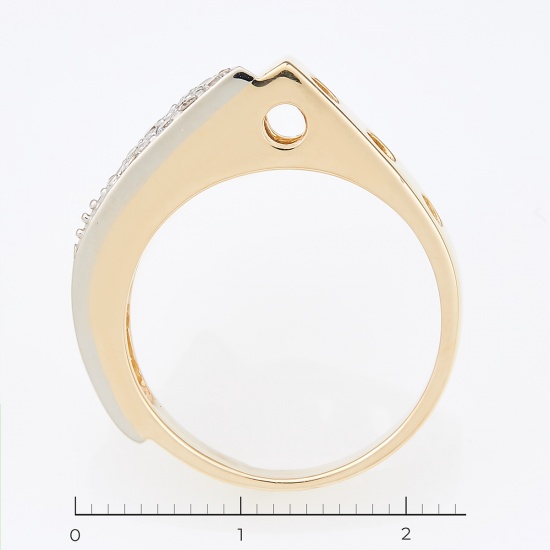 Кольцо из комбинированного золота 585 пробы c 12 бриллиантами, Л62008853 за 38320