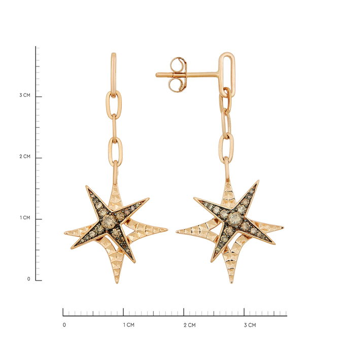 Серьги из золота 750 пробы c бриллиантами, Л 2811 9575 за 65000