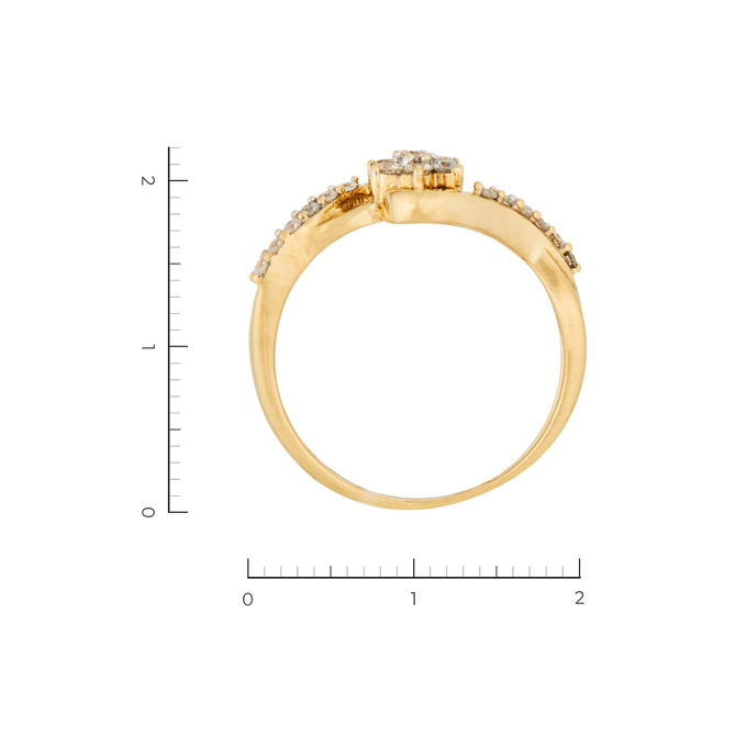 Кольцо из желтого золота 750 пробы c 19 бриллиантами, Л 2010 0970 за 55300