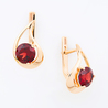 Серьги из золота 585 пробы c 2 гранатами