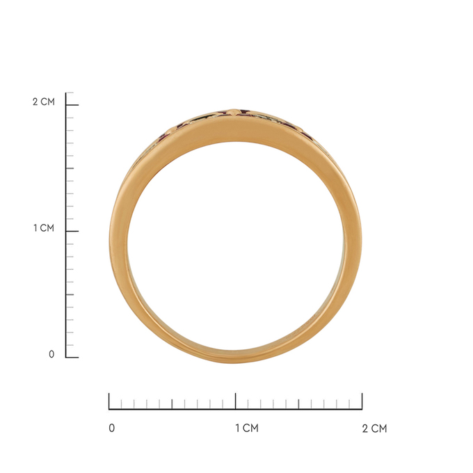 Кольцо из золота 585 пробы c рубинами и бриллиантами, Л 2209 8511 за 50240