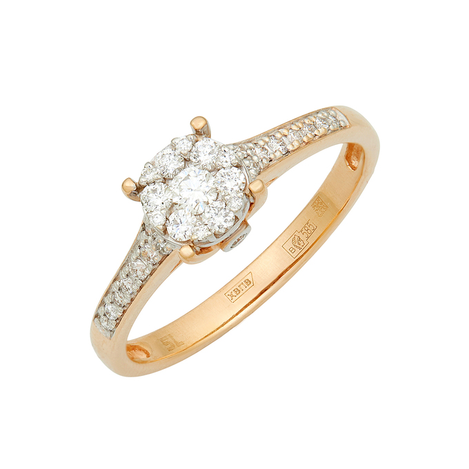 Кольцо из золота 585 пробы c бриллиантами, Л 6202 0851 за 47920