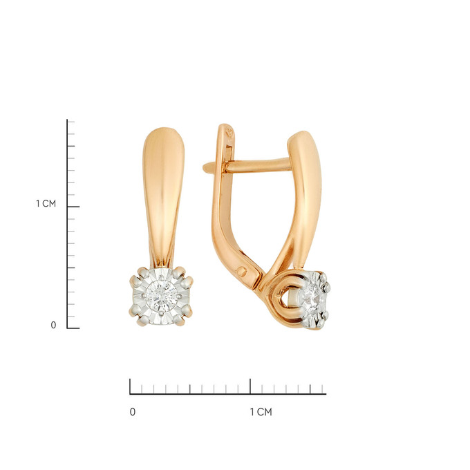 Серьги из золота 585 пробы с бриллиантами