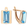 Серьги золото, 585, 2 к.,3,07 гр. (чистый вес 2,47 гр.); 2 Топаз вес 2,86 ct