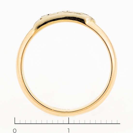 Кольцо из комбинированного золота 585 пробы c 3 бриллиантами, Л24137203 за 16140