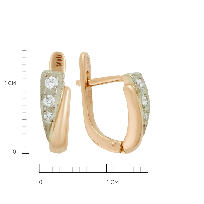 Серьги из золота 585 пробы c бриллиантами, Ц О007 2036 за 39840