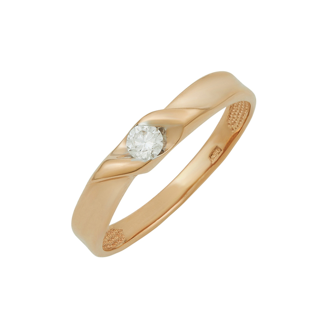 Кольцо из золота 585 пробы c бриллиантом