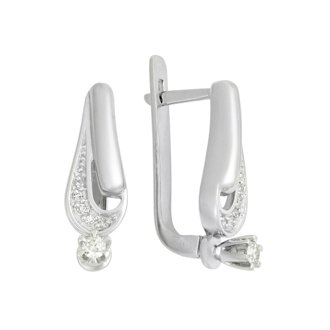 Серьги из золота 585 пробы с бриллиантами, Л 1113 0546 за 47500