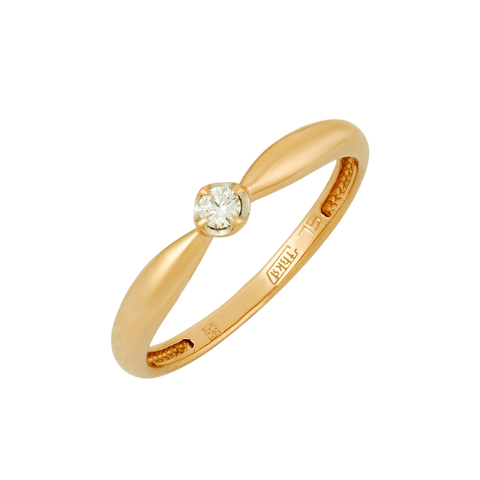 Кольцо из золота 585 пробы c бриллиантом, Л 5208 1249 за 14800