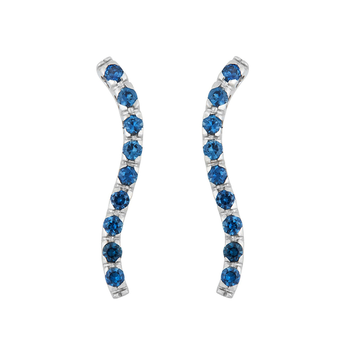 Серьги из золота 750 пробы c сапфирами