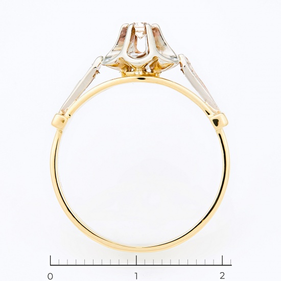 Кольцо из комбинированного золота 585 пробы c 3 бриллиантами, Л20086876 за 26340