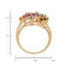 Кольцо из золота 585 пробы c топазами, аметистами, цитринами, хризолитами и родолитами