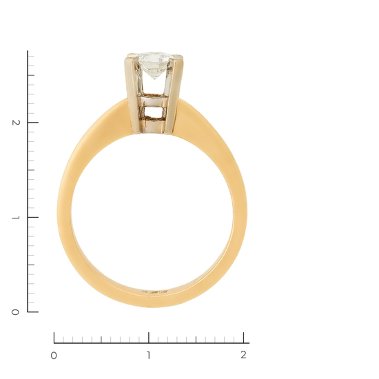 Кольцо из комбинированного золота 750 пробы c 1 бриллиантом, Л75016320 за 197600