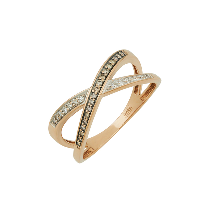 Кольцо из золота 585 пробы c бриллиантами