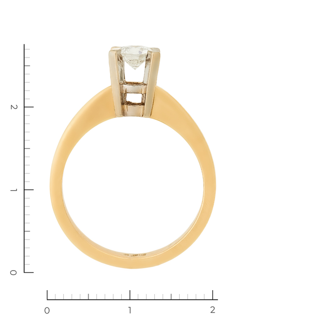 Кольцо из комбинированного золота 750 пробы c 1 бриллиантом, Л 7501 6320 за 148200