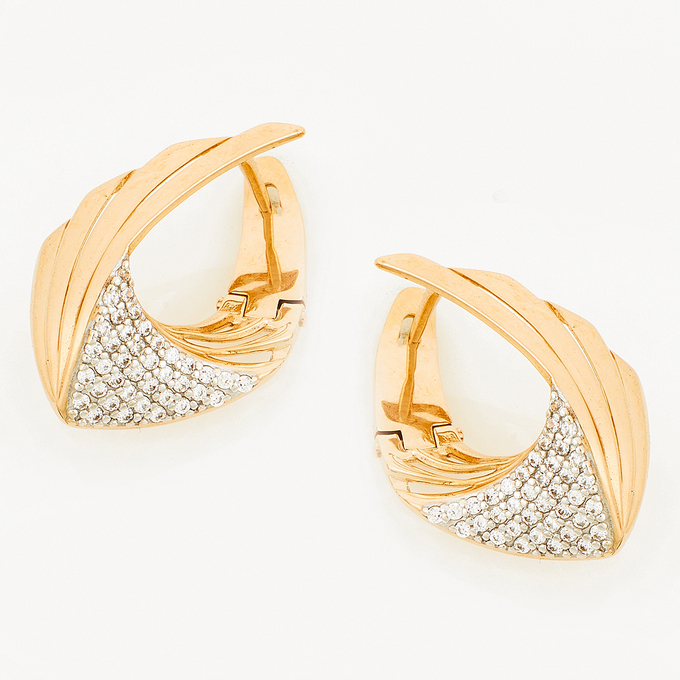 Серьги из золота 585 пробы c фианитами