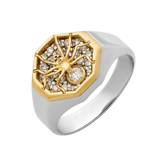 Кольцо из золота 585 пробы c бриллиантами