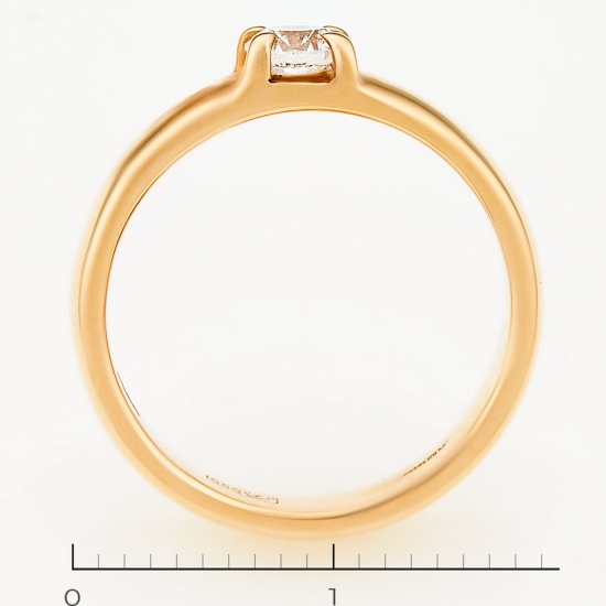Кольцо из красного золота 585 пробы c 1 бриллиантом, Л35049598 за 35560