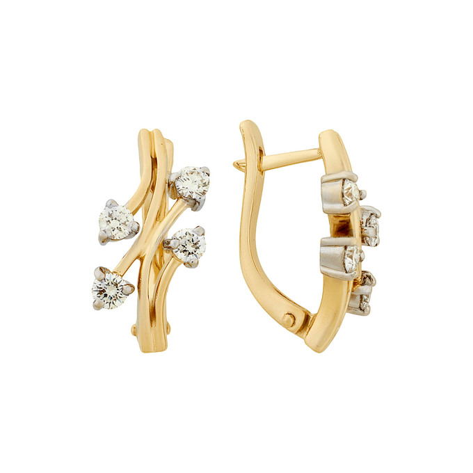 Серьги из золота 585 пробы c бриллиантами, Ц О007 2614 за 61500