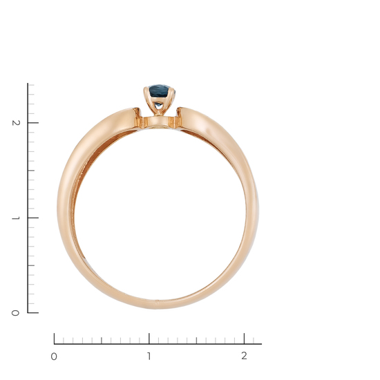 Кольцо из красного золота 585 пробы c 14 бриллиантами и 1 сапфиром, Л39105037 за 39120