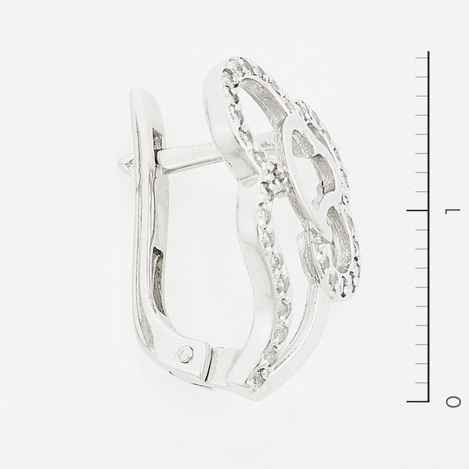 Серьги из белого золота 585 пробы c фианитами