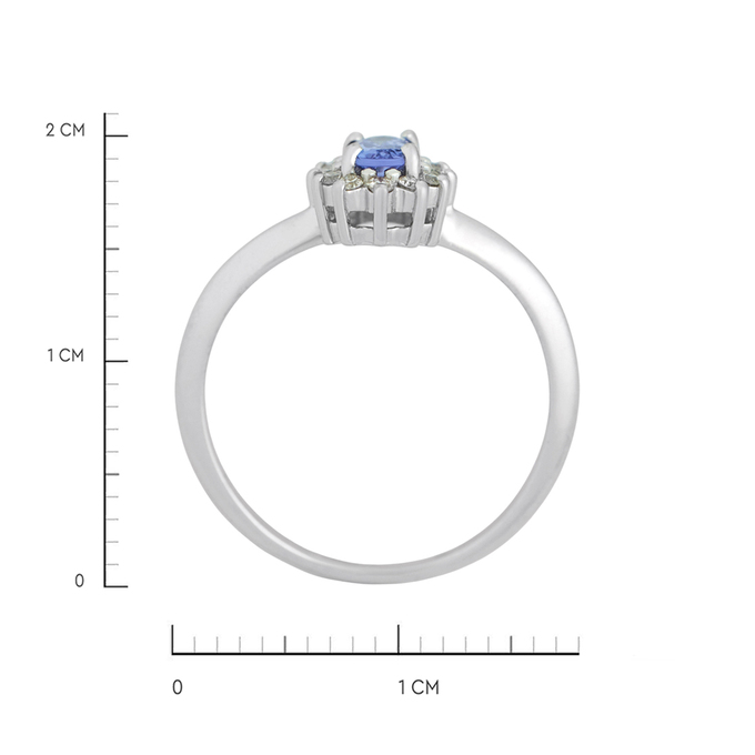 Кольцо из золота 585 пробы c танзанитом и бриллиантами, Л 2811 5810 за 16720