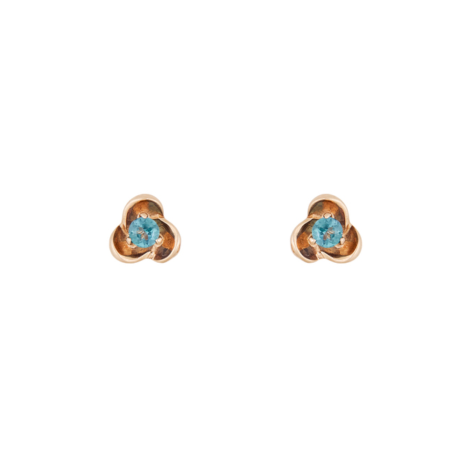 Серьги из золота 585 пробы c 2 фианитами, Л 4507 8317 за 10400