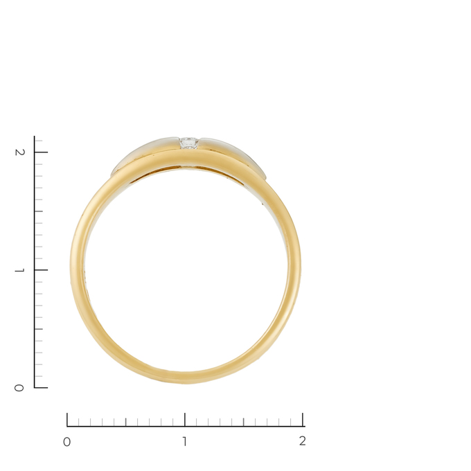 Кольцо из комбинированного золота 750 пробы c 1 бриллиантом