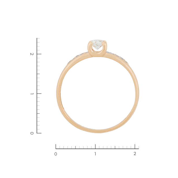 Кольцо из красного золота 585 пробы c 11 бриллиантами, Л 0403 9358 за 36900