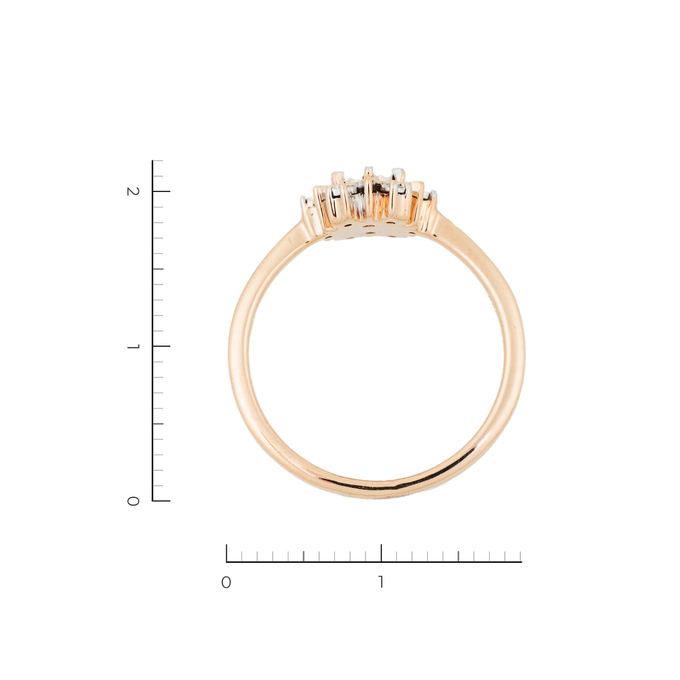 Кольцо из комбинированного золота 585 пробы c 7 бриллиантами, Л 3013 6220 за 15540