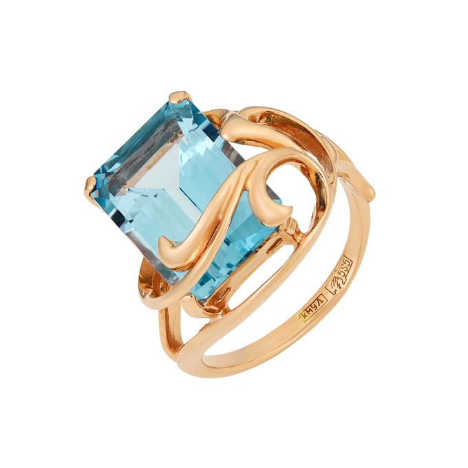 Кольцо из золота 585 пробы c топазом, Л 3506 8919 за 57900