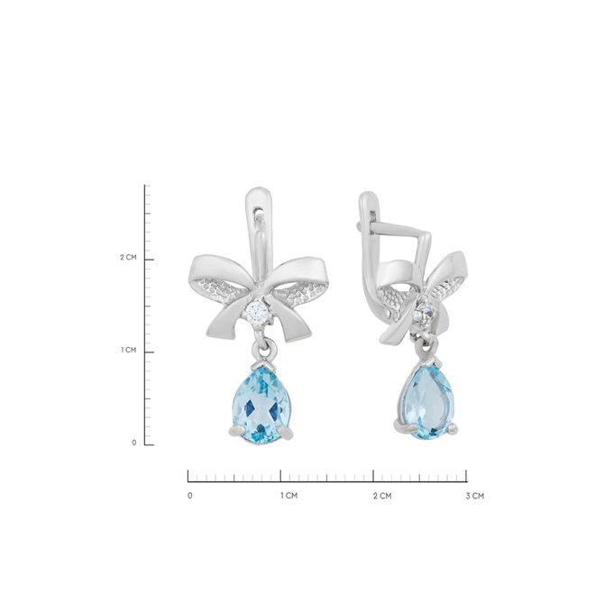Серьги из золота 585 пробы c топазами и фианитами, К 0000 3919 за 64100