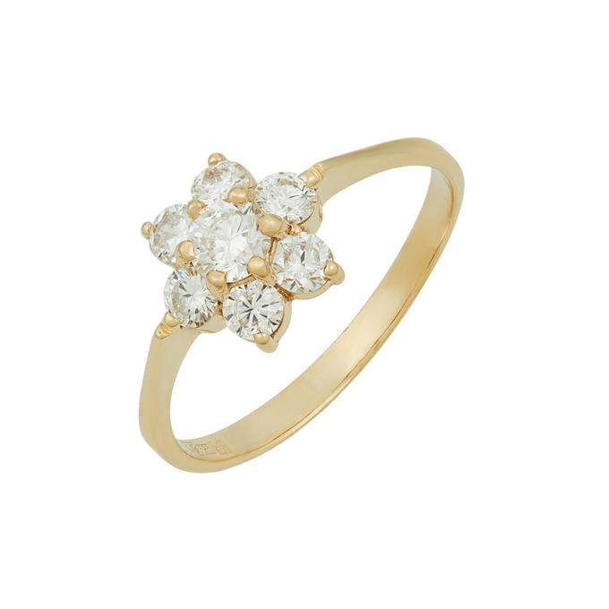 Кольцо из золота 585 пробы c бриллиантами