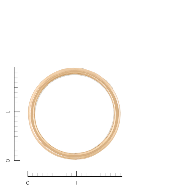 Кольцо из комбинированного золота 585 пробы c 21 бриллиантами