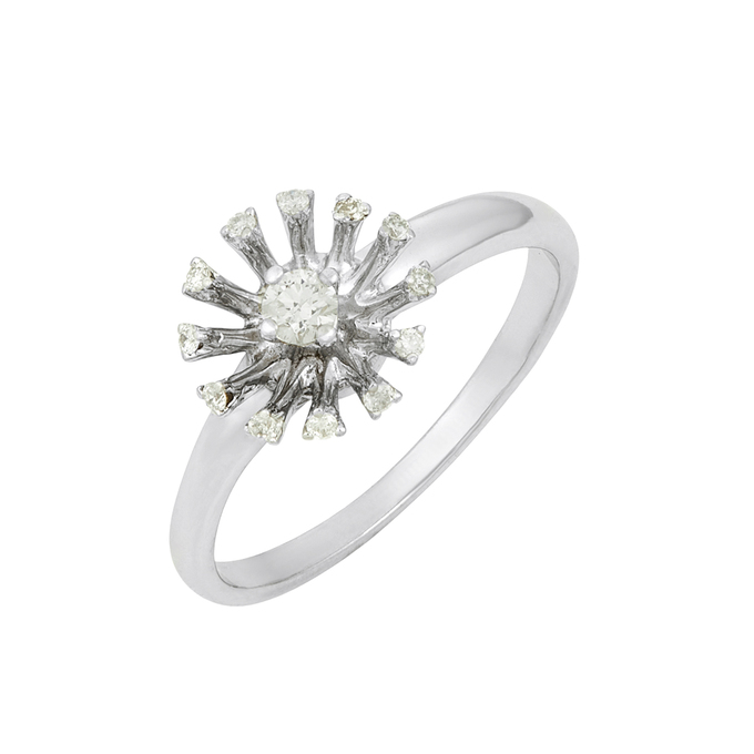 Кольцо из золота 585 пробы c бриллиантами