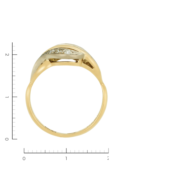 Кольцо из комбинированного золота 750 пробы c 6 бриллиантами, Л48068331 за 32550