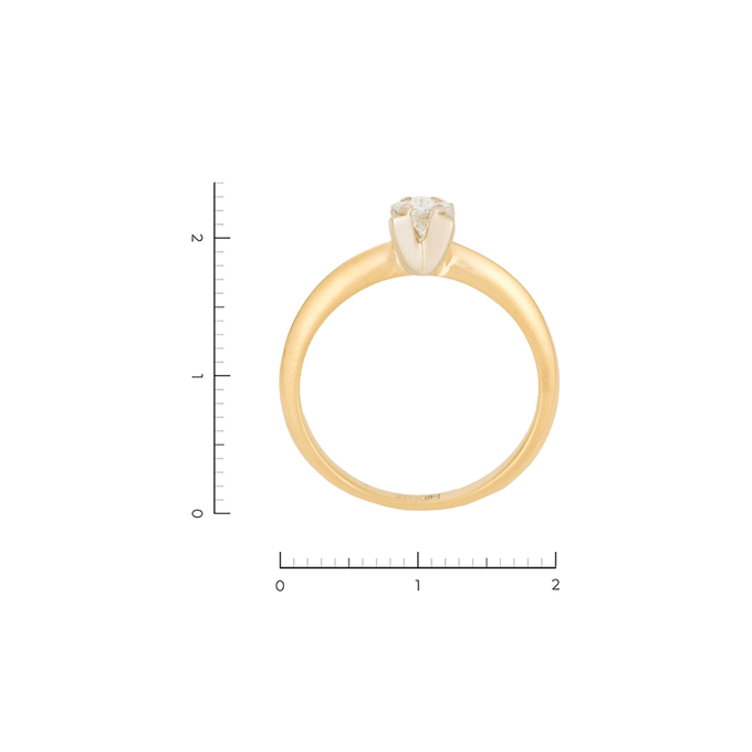 Кольцо из комбинированного золота 750 пробы c 1 бриллиантом, Л 3706 0071 за 43120