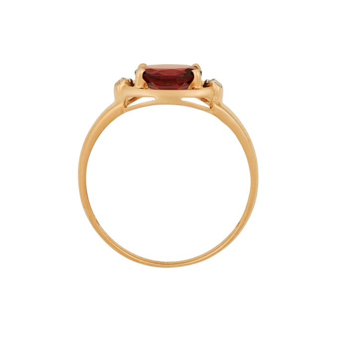 Кольцо из золота 585 пробы c гранатом и фианитами, Л 1208 6457 за 20800