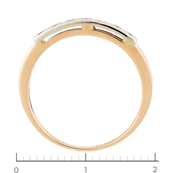 Кольцо из комбинированного золота 585 пробы c 7 бриллиантами, Л37054132 за 9950
