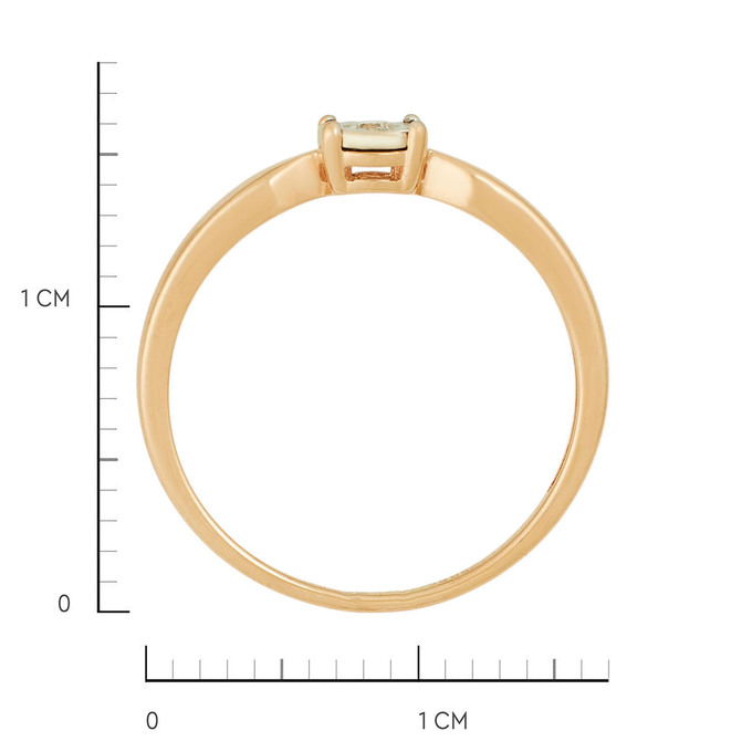 Кольцо из золота 585 пробы c бриллиантом