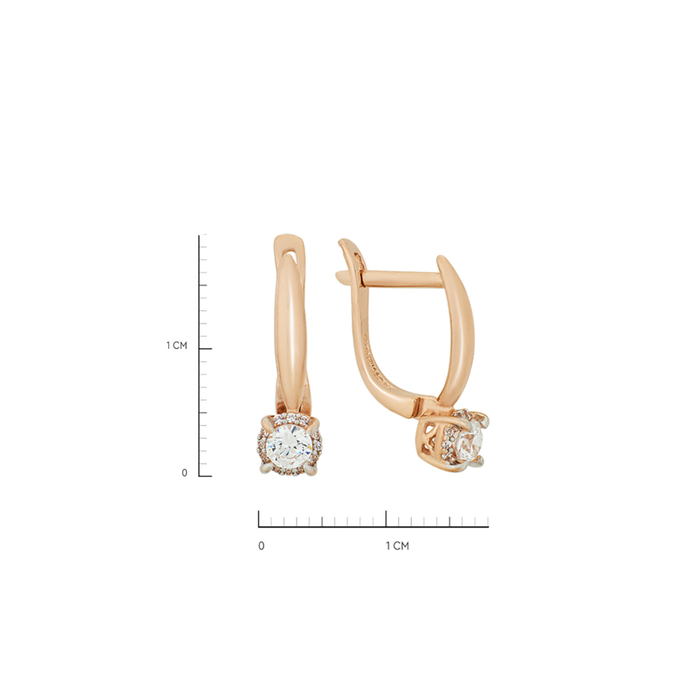 Серьги из золота 585 пробы c фианитами, К 0000 3240 за 25500