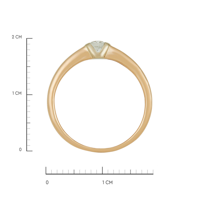 Кольцо из золота 585 пробы c бриллиантом, Л 7502 8847 за 24400