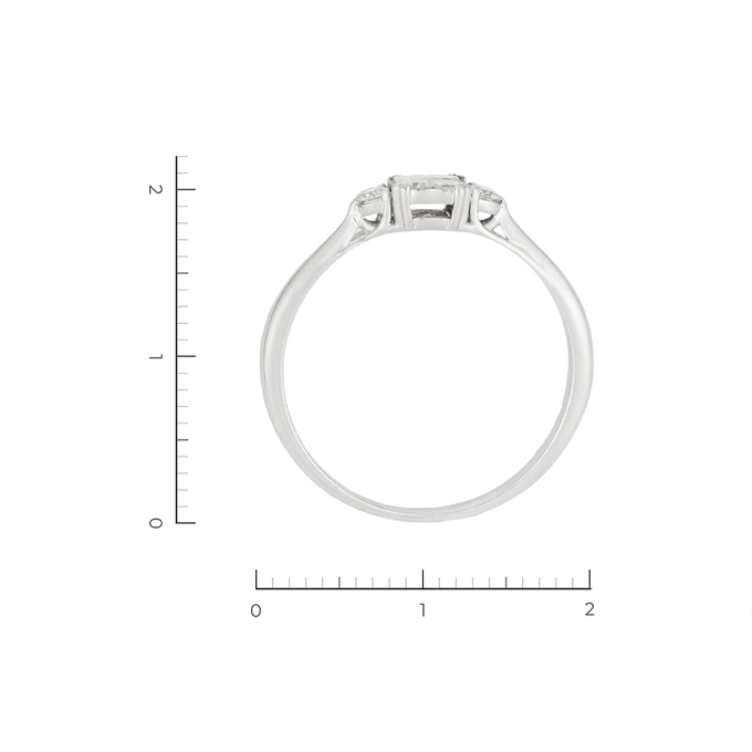 Кольцо из белого золота 585 пробы c 6 бриллиантами, Л 1208 1935 за 26400