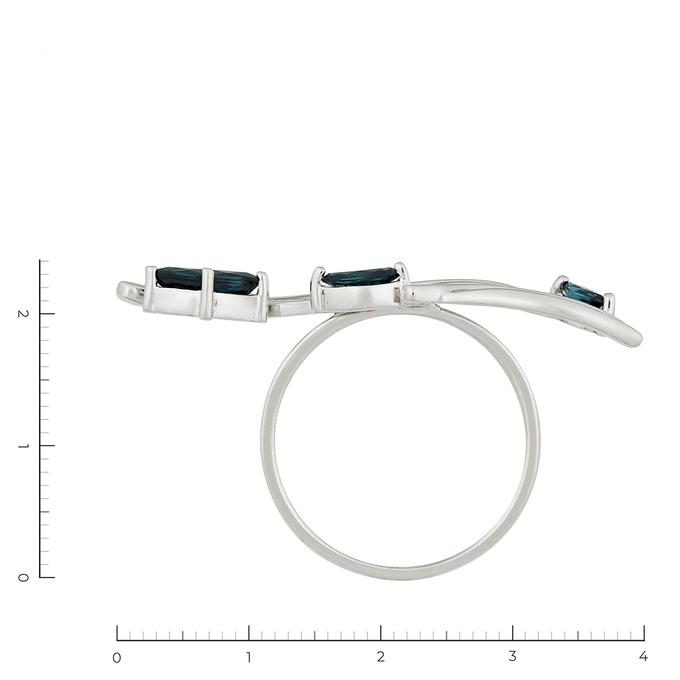 Кольцо из белого золота 585 пробы c 3 сапфирами, Л 2809 0161 за 40000